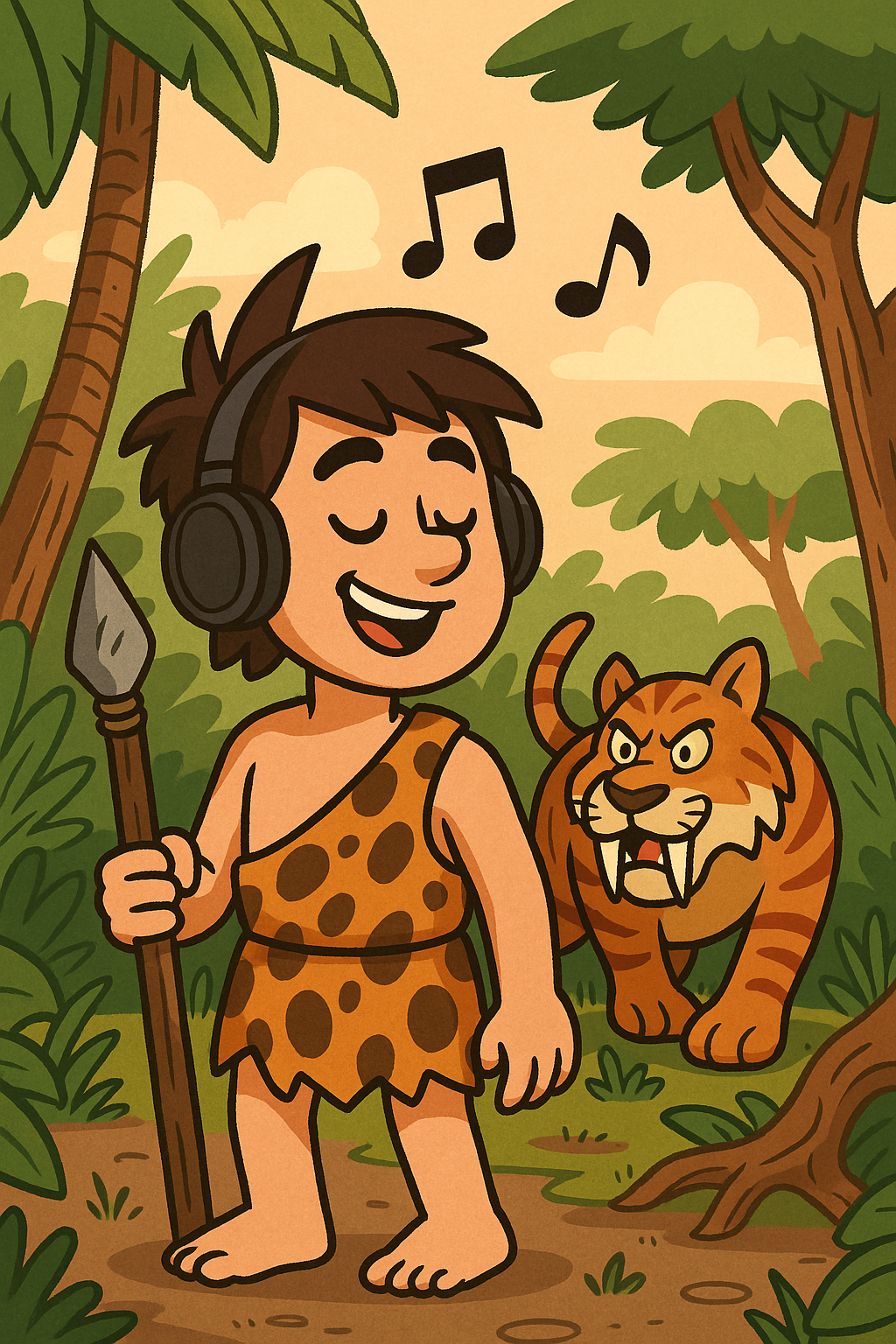 Gon with headphones
